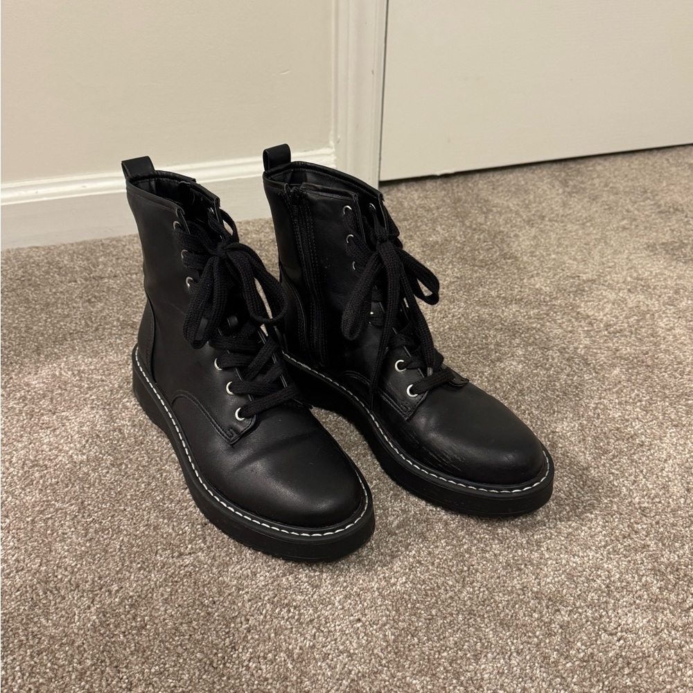 Madden Girl Black Combat Boots